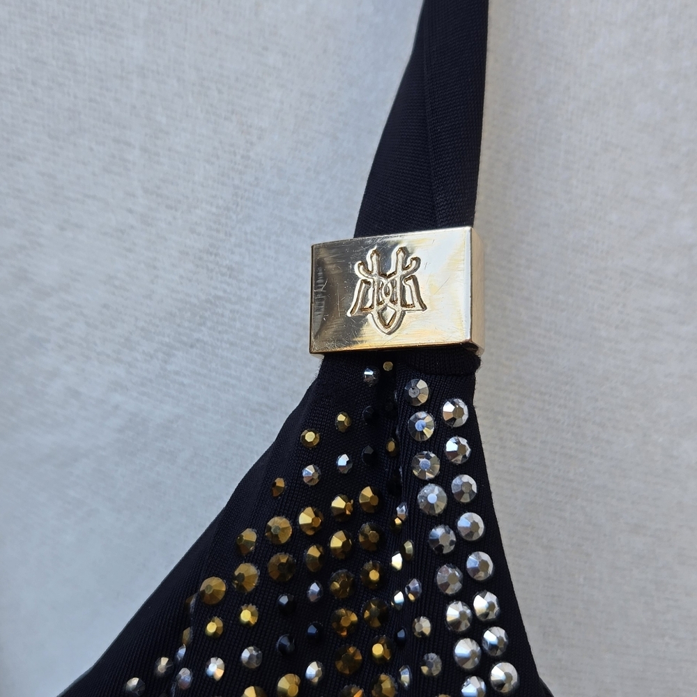 Dolcessa Black Bling Padded Bikini Top NWOT - Picture 4 of 8